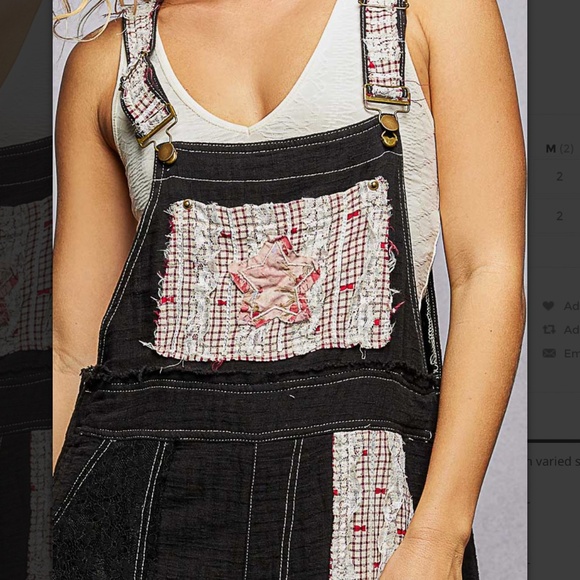 🎉 POL  “ Kim ” POL Overalls in Double Gauze and Lace Contrast Detail - Picture 5 of 7